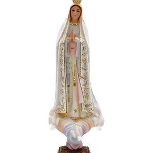 12 Inch Glass Eyes Our Lady of Fatima Statue Made in Portugal