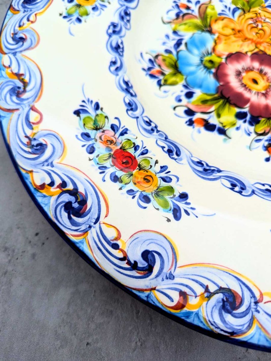 16 Inch Hand-Painted Alcobaça Ceramic Decorative Plate - Image 6