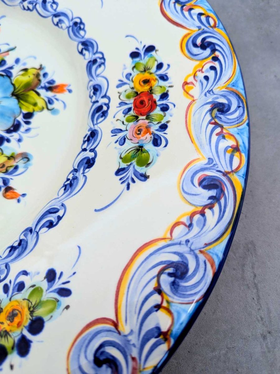16 Inch Hand-Painted Alcobaça Ceramic Decorative Plate - Image 7
