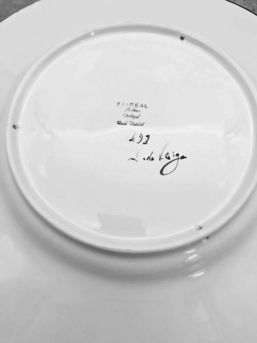 16 Inch Hand-Painted Alcobaça Ceramic Decorative Plate - Image 9
