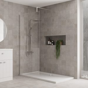 1500mm x 700mm Walk-In 8mm Enclosure & Stone Shower Tray