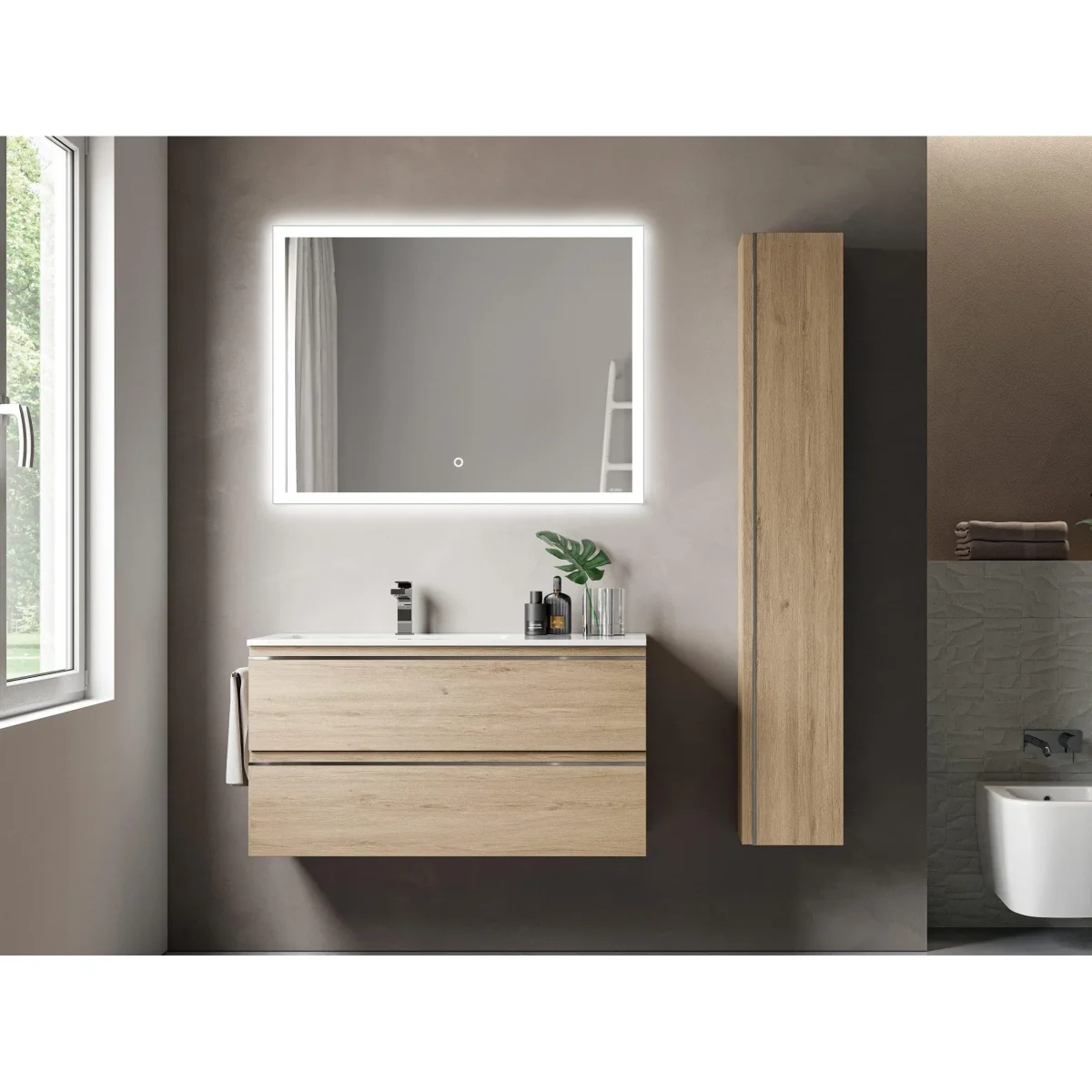 Luxe Rectangular LED Mirror & Demister - Image 2