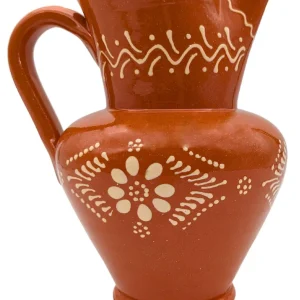 Portuguese Pottery Terracotta Glazed Clay Pitcher