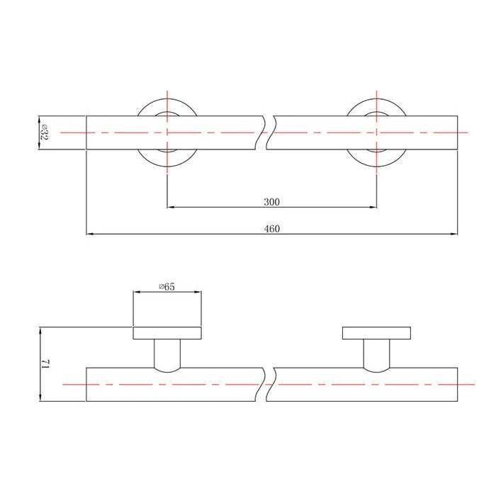 Assisted Living Yardley Grab Rail Concealed Fixings - Matt Black - Image 3