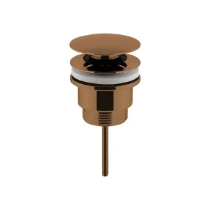 Nuie Universal Push Button Basin Waste Slotted & Un-Slotted - Brushed Bronze