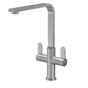 Churni Mono Dual Lever Kitchen Tap - Brushed Nickel